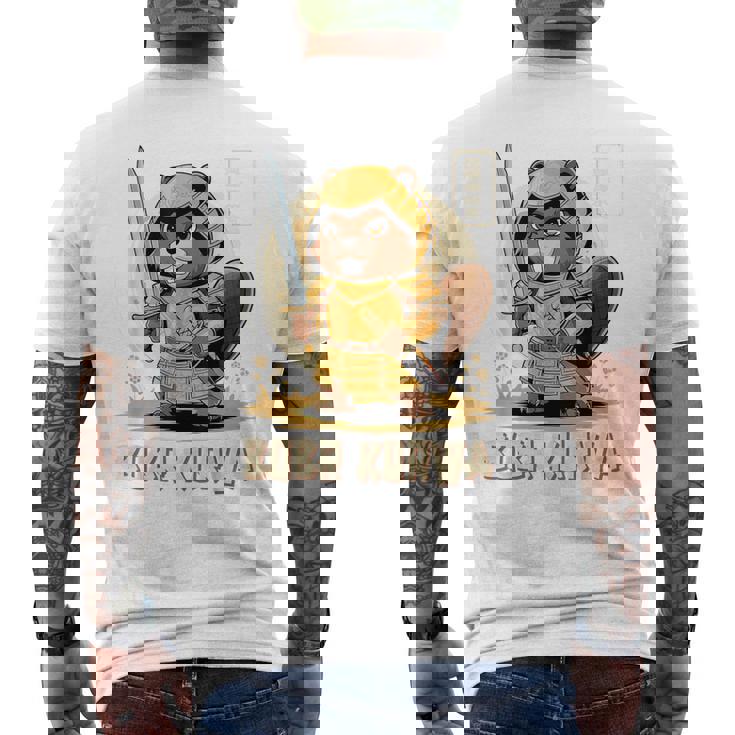 Bóbr Kurwa サムライ 日本人 ボーバー クルワ ポーランド語 ミーム ボブル メンズTシャツ バックプリント