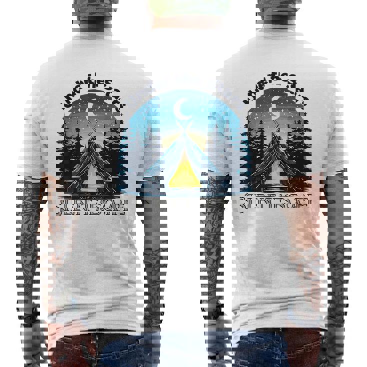 Campingtars タイムアウト リラックス ホリデー キャンプ キャンパー 自然 メンズTシャツ バックプリント