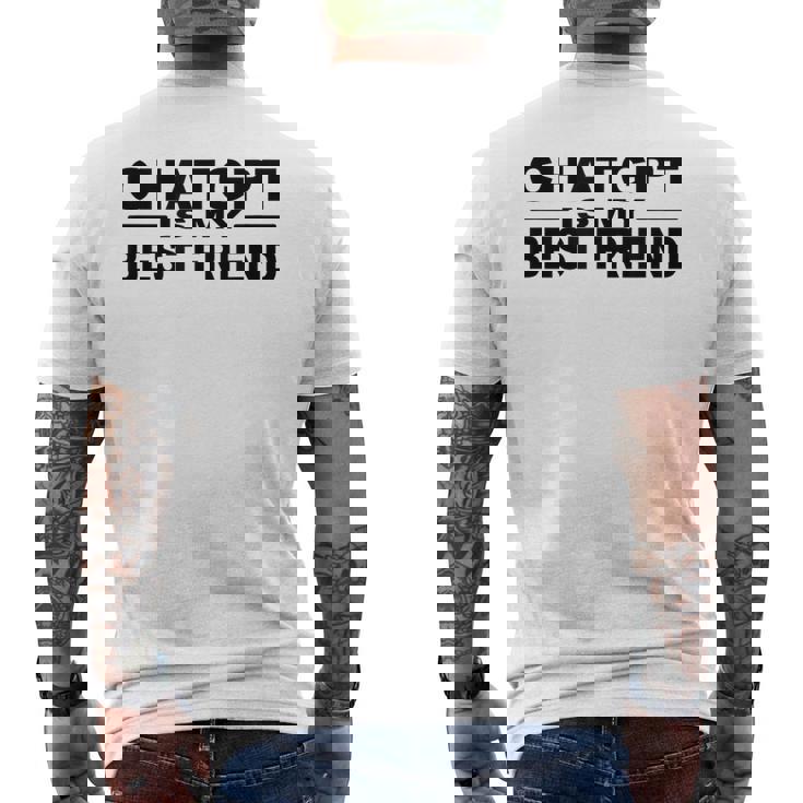 Chatgptは私の親友です メンズTシャツ バックプリント