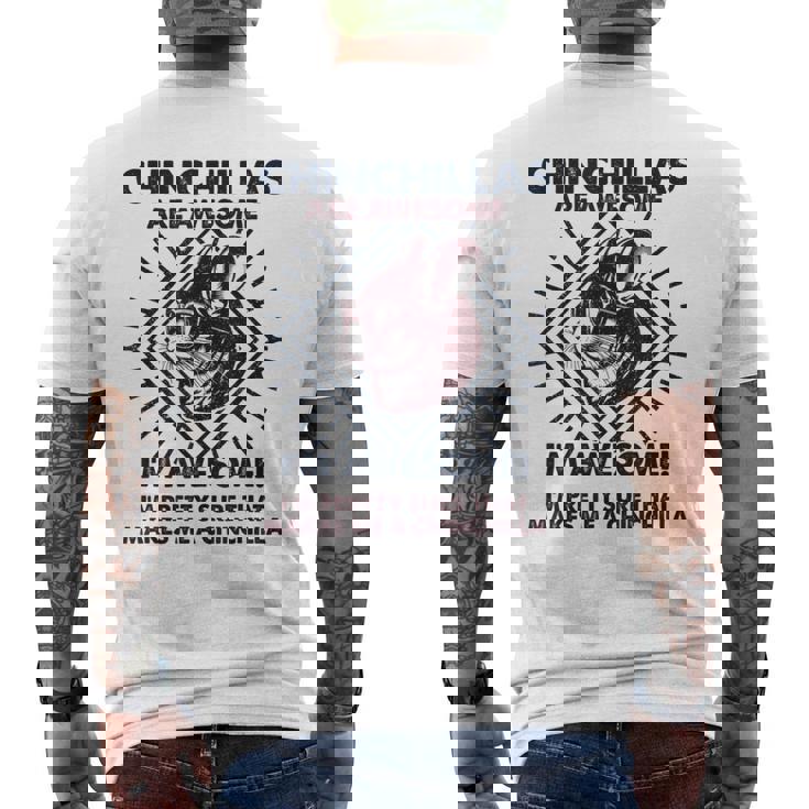 Chinchillas Are Awesome 面白いチンチラママパパ メンズTシャツ バックプリント