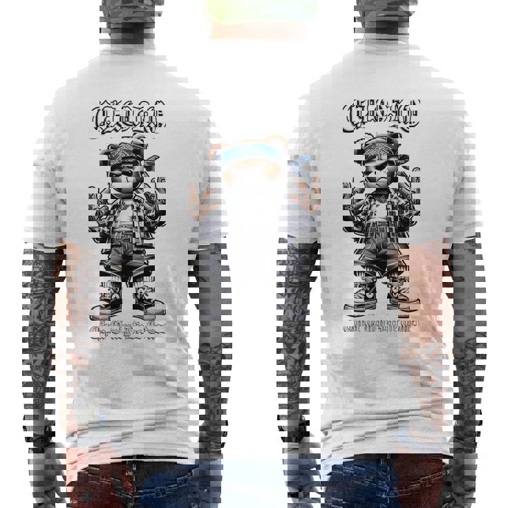 CHOLO Chu Only Live Once ヒップホップ テディベア チカーノ アート メンズTシャツ バックプリント