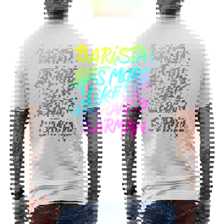 Cool Barista Gets More Likes Than Barman、バリスタ、バーマンより 長袖tシャツ メンズTシャツ バックプリント