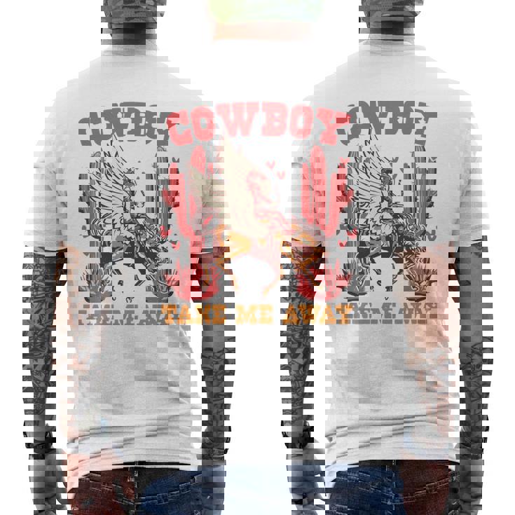 Cowboy Take Me Away ウエスタンバレンタインデー 長袖tシャツ メンズTシャツ バックプリント