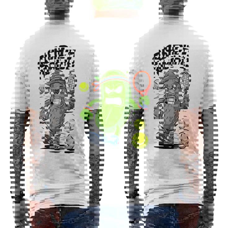 Crushed It You Big Dill Pickle Tennis メンズTシャツ バックプリント