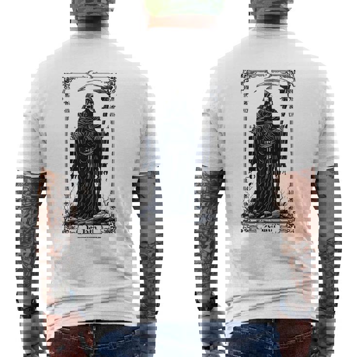 Death Tarot Card 13 Craft Gothic Reaper Aesthetic メンズTシャツ バックプリント