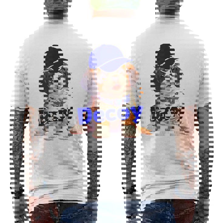 Decoy 愛犬 子犬 デコピン Decoy Kooikerhondje Puppy メンズTシャツ バックプリント
