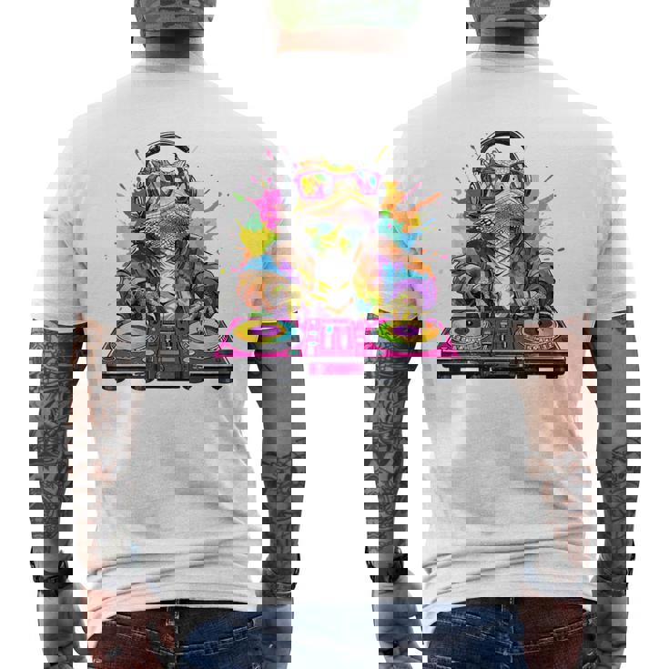 Dj フトアゴヒゲトカゲ 音楽愛好家のキッズ ディージェイ メンズTシャツ バックプリント