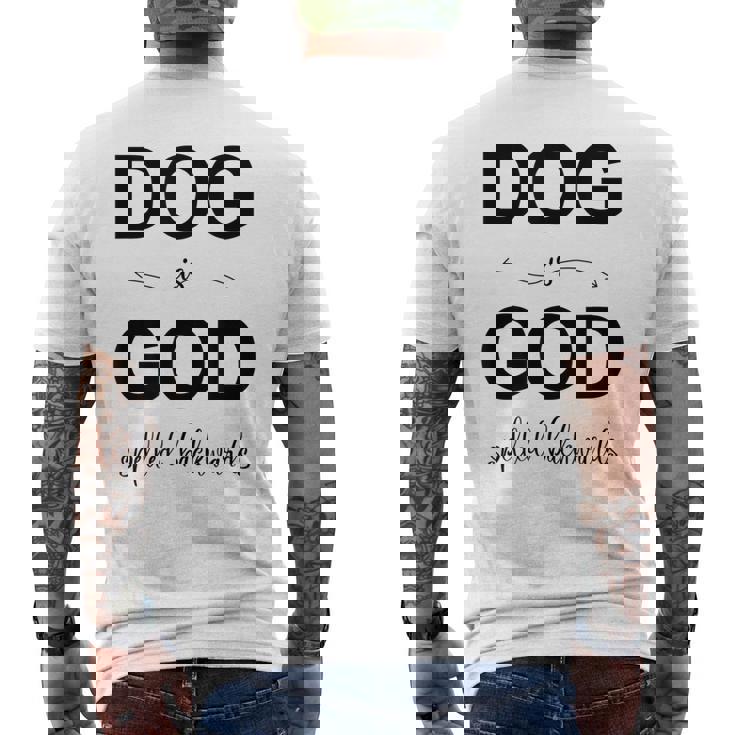 Dog Is Godpelled Backwards-面白い犬の言葉 メンズTシャツ バックプリント