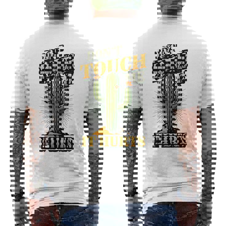 Don't Touch Me It Hurts – サボテンの反社会的ユーモア メンズTシャツ バックプリント