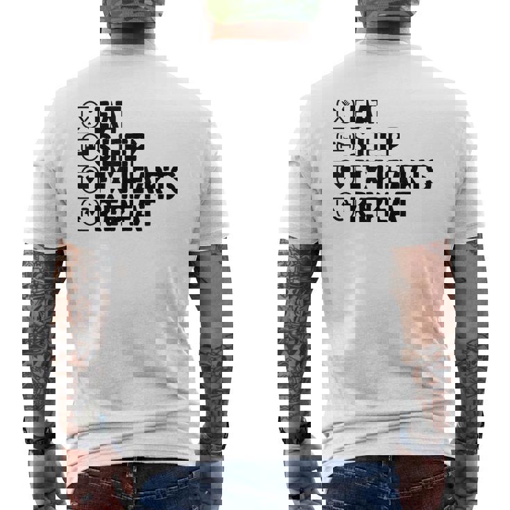 Eatleep Fix Heartsリピート心臓専門医心臓病学 メンズTシャツ バックプリント