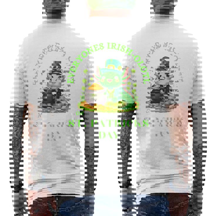 Everyones Irish Olotl Axolotl 聖パトリックデー グリーン アホロートル 長袖tシャツ メンズTシャツ バックプリント