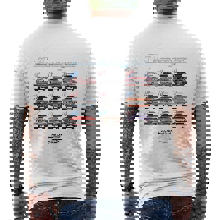 Evolution Charger スーパービー ホットロッド マッスルカー マグナム ウェッジ メンズTシャツ バックプリント