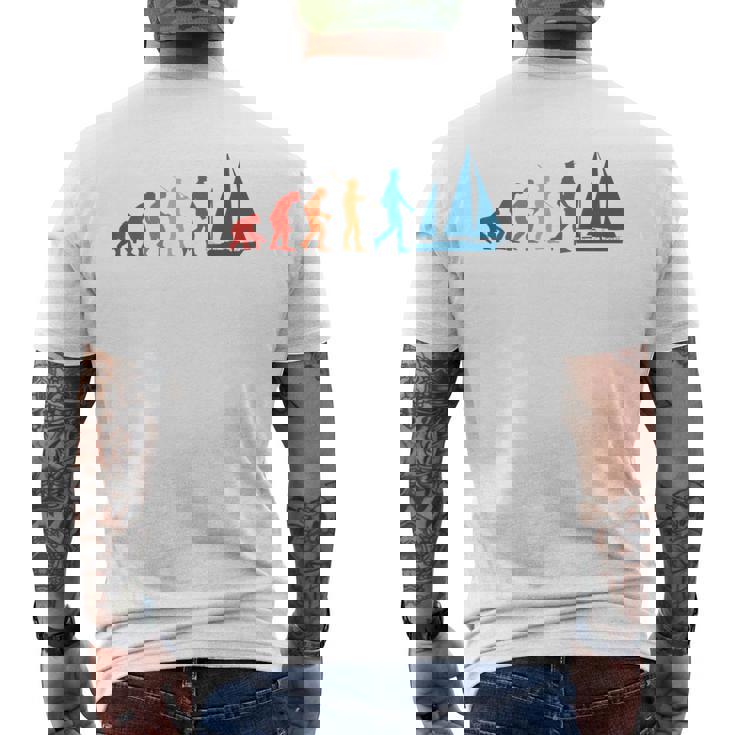 Evolution Graphic ヨット 船長 セーリング 海 ボート ヨット メンズTシャツ バックプリント