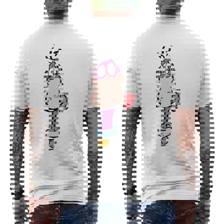The Flintstones Dino Face Blue T-Shirt mit Rückendruck