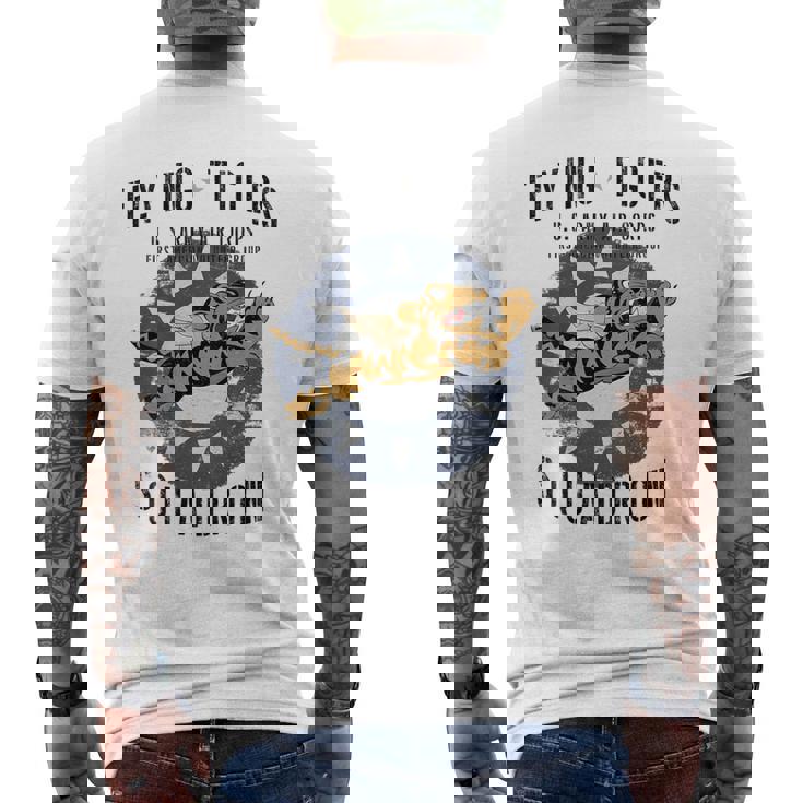 Flying Tigersquadron 第二次世界大戦ヴィンテージ記章 バックプリント メンズTシャツ バックプリント