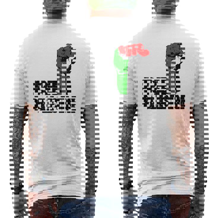 Free Palestine パレスチナの旗無料パレスチナ メンズTシャツ バックプリント