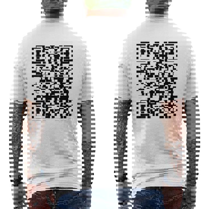 Fu Qr スキャンコード 皮肉ユーモア Fuバックプリント メンズTシャツ バックプリント