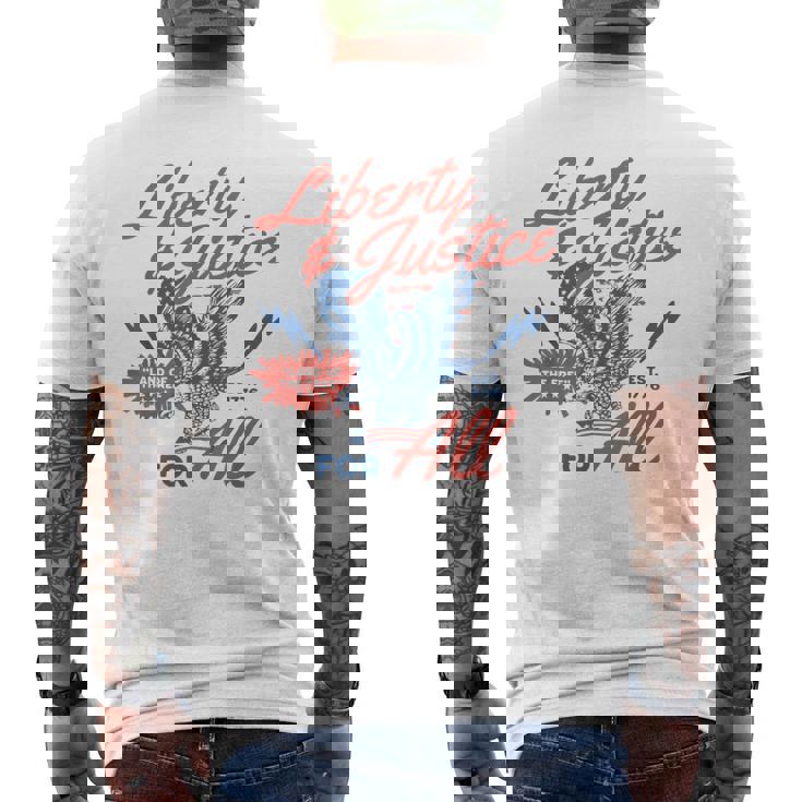 4Th July Land Of The Free Liberty And Justice For All Men's T-shirt Back Print