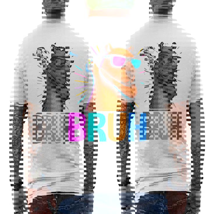 Capybara Gamer Meme Cool Gaming Humor Animal Lover 長袖tシャツ メンズTシャツ バックプリント