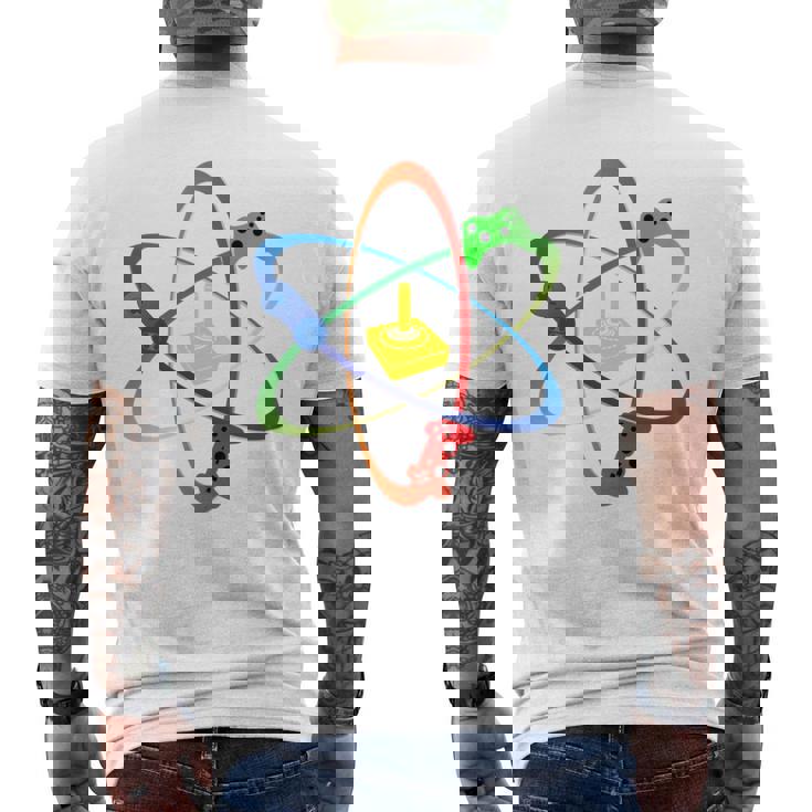Gamer Atom コンソールプレーヤー ゲームコンピュータープログラマー 長袖tシャツ メンズTシャツ バックプリント