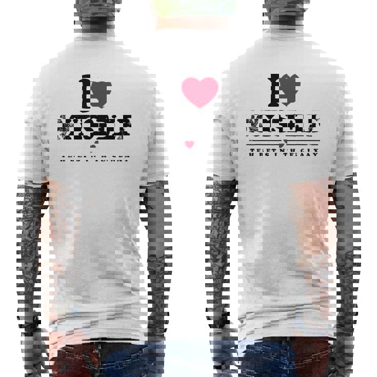 I Love Myself I Heart Myself メンズTシャツ バックプリント