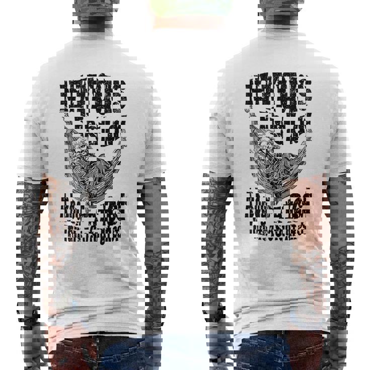 Physics ニュートンの第一法則体 安静時科学 メンズTシャツ バックプリント