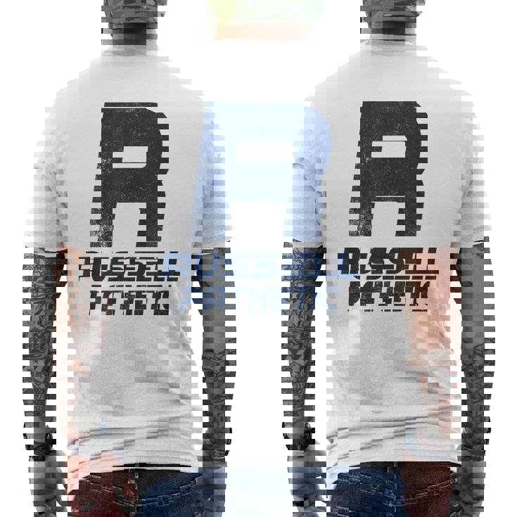 Russell Pathetic Unathletic プットダウン&インシュルト メンズTシャツ バックプリント