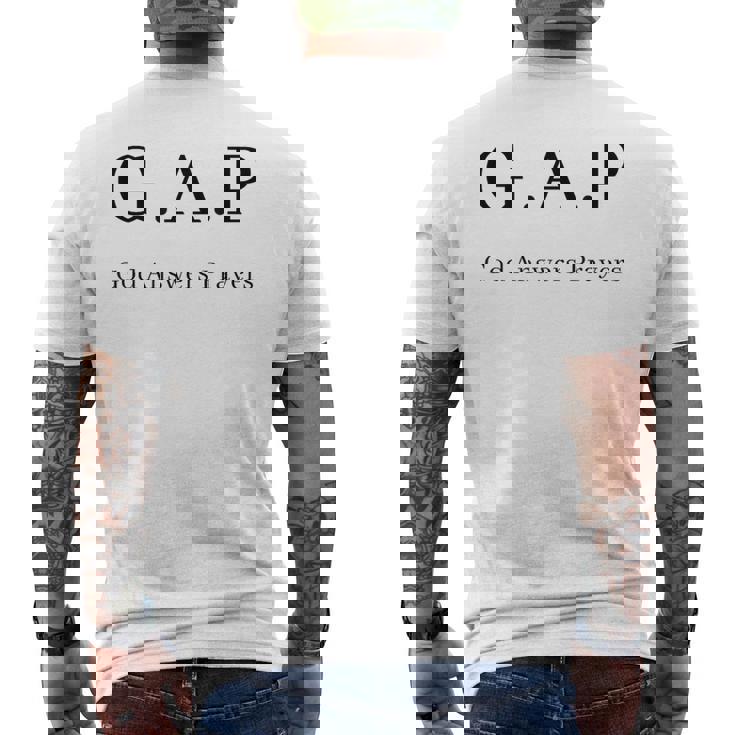 GAP 神は祈りに答えてくださる メンズTシャツ バックプリント