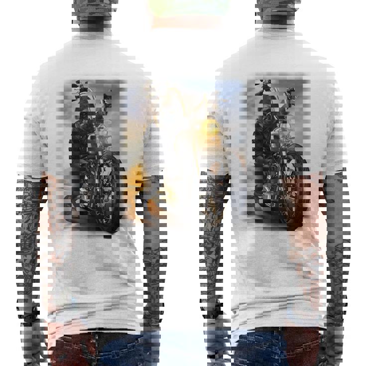 Gorilla ライディングチョッパー オートバイ メンズTシャツ バックプリント