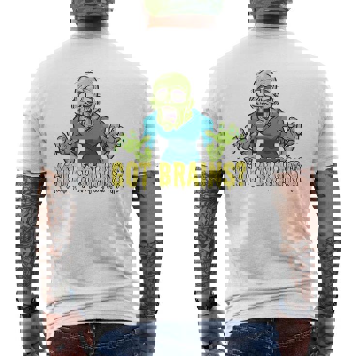 Got Brains Hungry Zombie ハロウィン 漫画 ゾンビ メンズTシャツ バックプリント