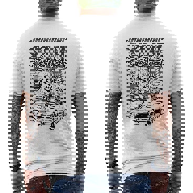 Gt R 34 Jdm ストリートレーシング ドラッグドリフト ヴィンテージ メンズTシャツ バックプリント