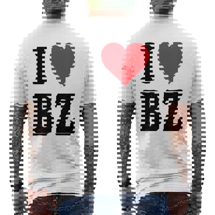 I Heart Bz イニシャル I Love BZ 姓 B Z メンズTシャツ バックプリント