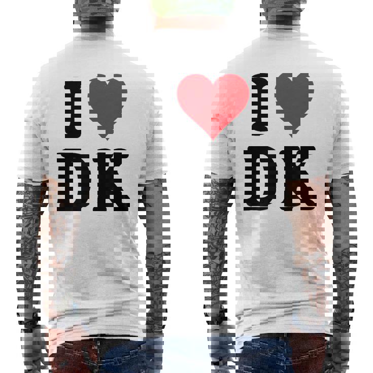 I Heart Dk Initials I Love DK First And Last Name D K メンズTシャツ バックプリント