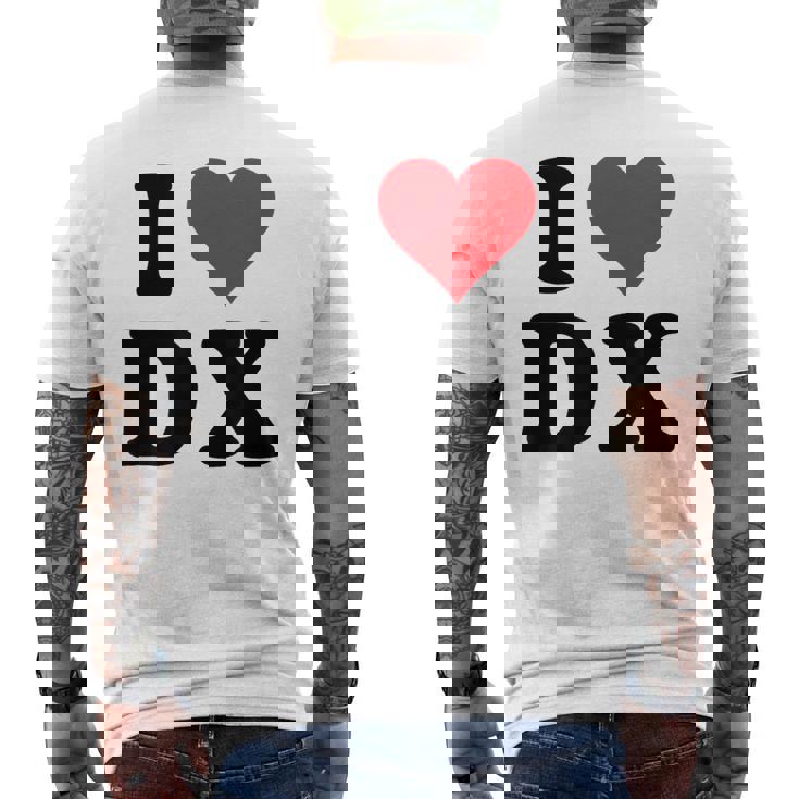 I Heart Dx Initials I Love DX First And Last Name D X メンズTシャツ バックプリント