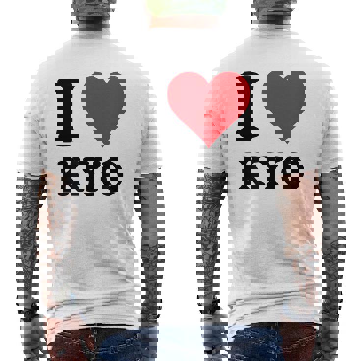 I Heart Kyo ファーストネーム I Love パーソナライズ メンズTシャツ バックプリント