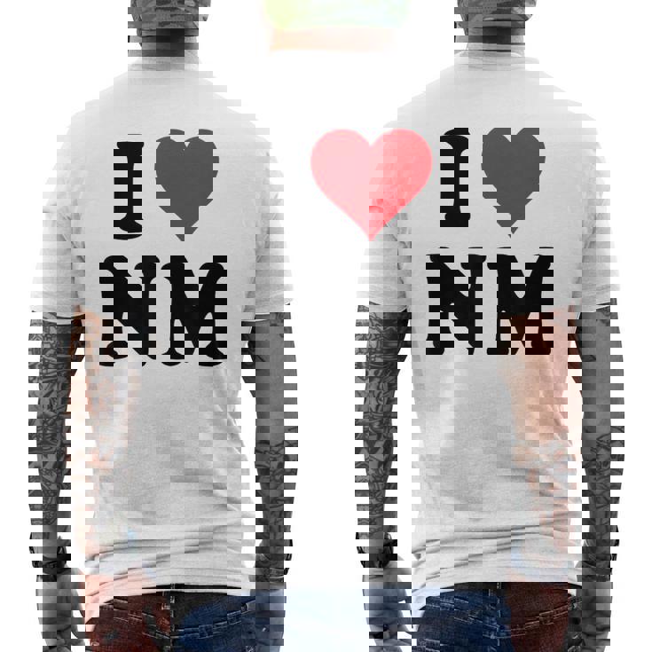 I Heart Nm Initials I Love NM First And Last Name N M メンズTシャツ バックプリント