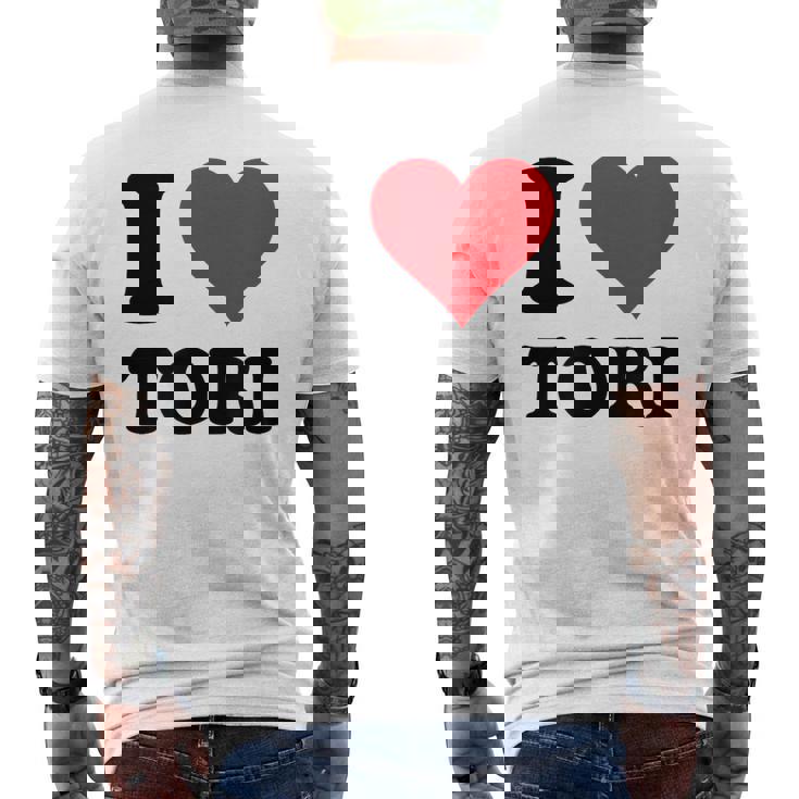 I Heart Tori ファーストネーム I Love パーソナライズ メンズTシャツ バックプリント