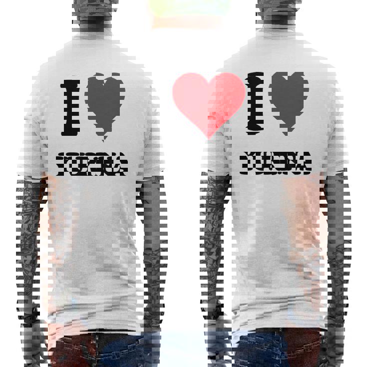 I Heart Yurina ファーストネーム I Love パーソナライズ メンズTシャツ バックプリント