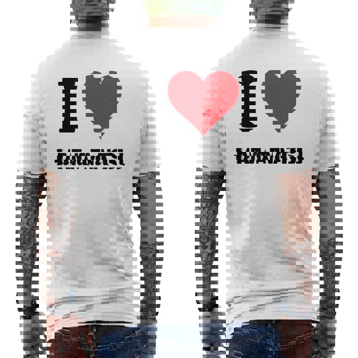 I Heart 浜松 Japan Love 日本土産 メンズTシャツ バックプリント