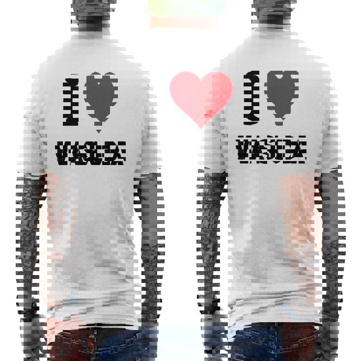 I Heart 益田ジャパンラブ 日本のお土産品 メンズTシャツ バックプリント