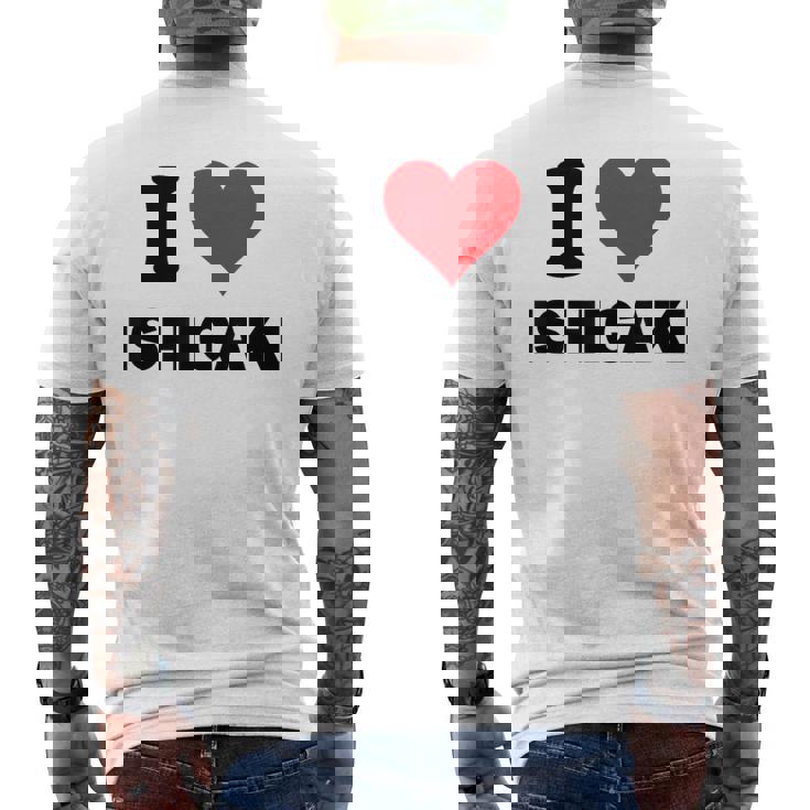 I Heart 石垣 Japan Love 日本土産 メンズTシャツ バックプリント