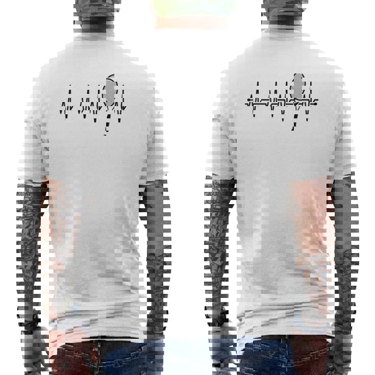 Heartbeat Ecg テニスラック メンズ レディース キッズ メンズTシャツ バックプリント