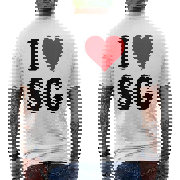 I Heartg イニシャル I LoveG 姓 G メンズTシャツ バックプリント