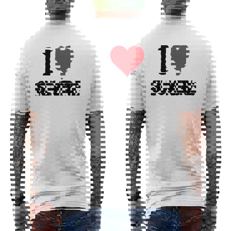 I Heartumire 名 I Love パーソナライズ メンズTシャツ バックプリント
