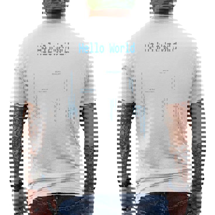 Hello World プログラマープログラミング言語コード 長袖tシャツ メンズTシャツ バックプリント