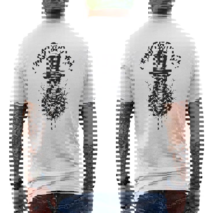 I'm Not Dead Yet Thekeleton Head メンズTシャツ バックプリント