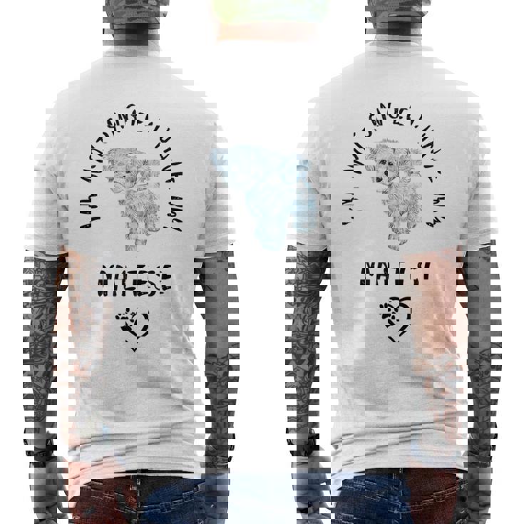 I'm Notingle I Have My Maltesealentines マルチーズ犬 メンズTシャツ バックプリント