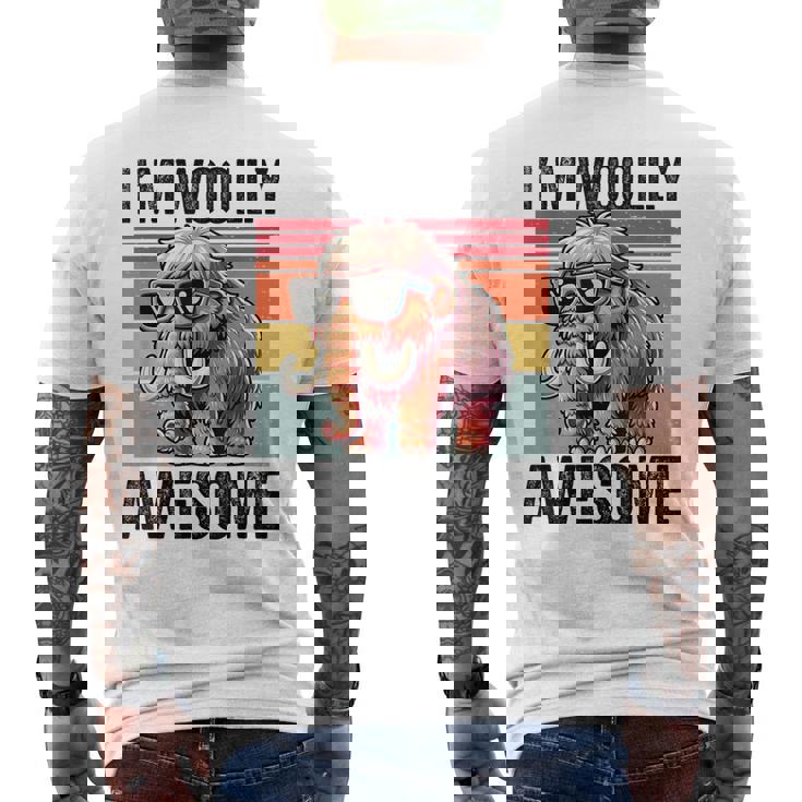 I'm Woolly Awesome 面白い レトロ メンズ レディース キッズ ウーリーマンモス メンズTシャツ バックプリント