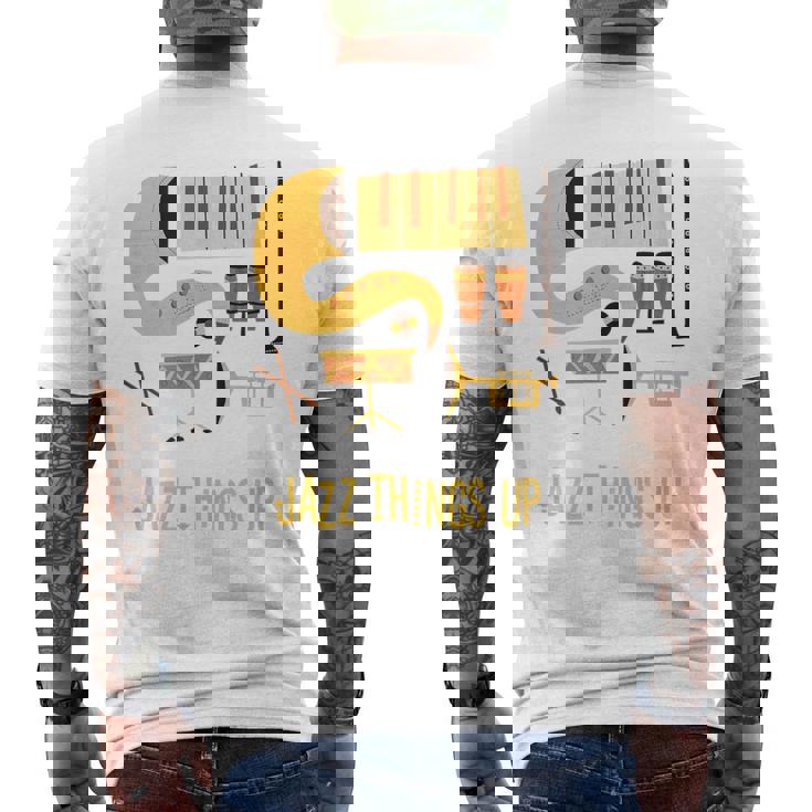 Jazz Things Up ヴィンテージジャズミュージック メンズTシャツ バックプリント