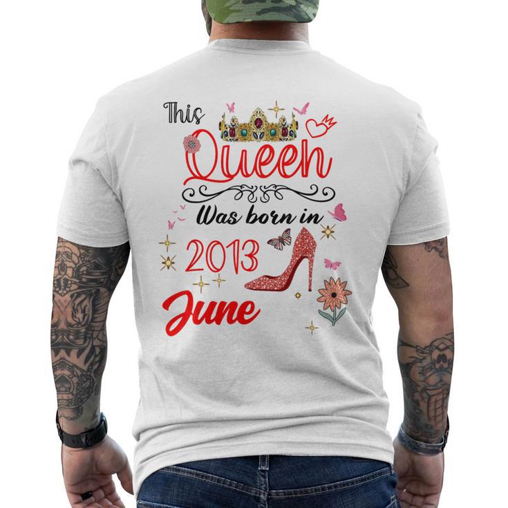 Junio 2013 Cumpleaños Esta Reina Nació En Junio 2013 Camiseta Hombre Estampado Espalda